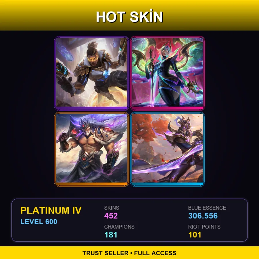 OCE | Lv600 | Platinum IV | 452 Skin | 181 Champ