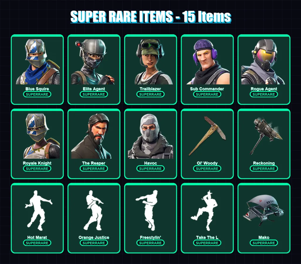 [PC/PSN] | Blue Squire | Elite Agent | Trailblazer | Sub Commander | Rogue Agent | 71 skin | 54 pickaxe | 62 emote | 52 glider | Lv661