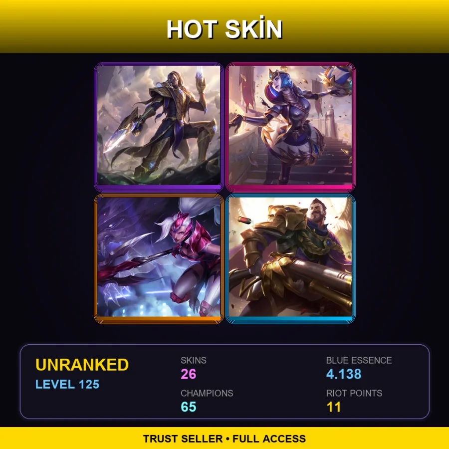 SG | Lv125 | Unranked | 26 Skin | 65 Champ