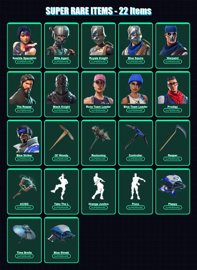 [PS4/PS5/XBOX/PC] | Sparkle Specialist | Elite Agent | Royale Knight | Blue Squire | Warpaint | 88 skin | 84 pickaxe | 83 emote | 78 glider | Lv846