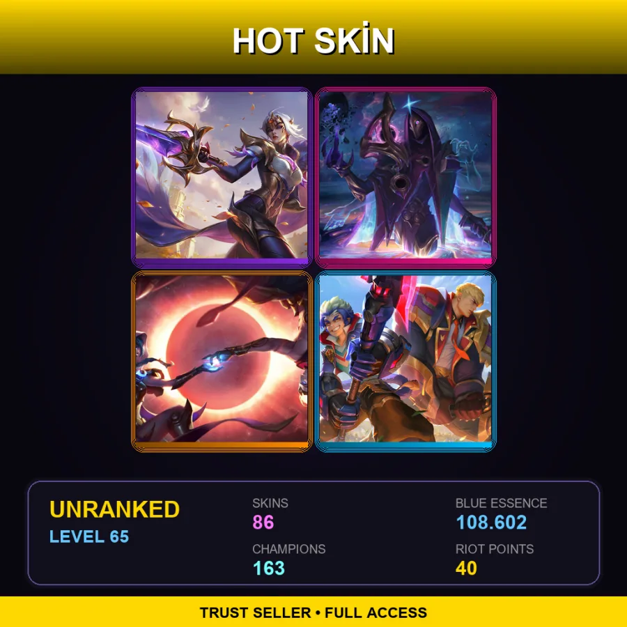 VN | Lv65 | Unranked | 86 Skin | 163 Champ with Bard