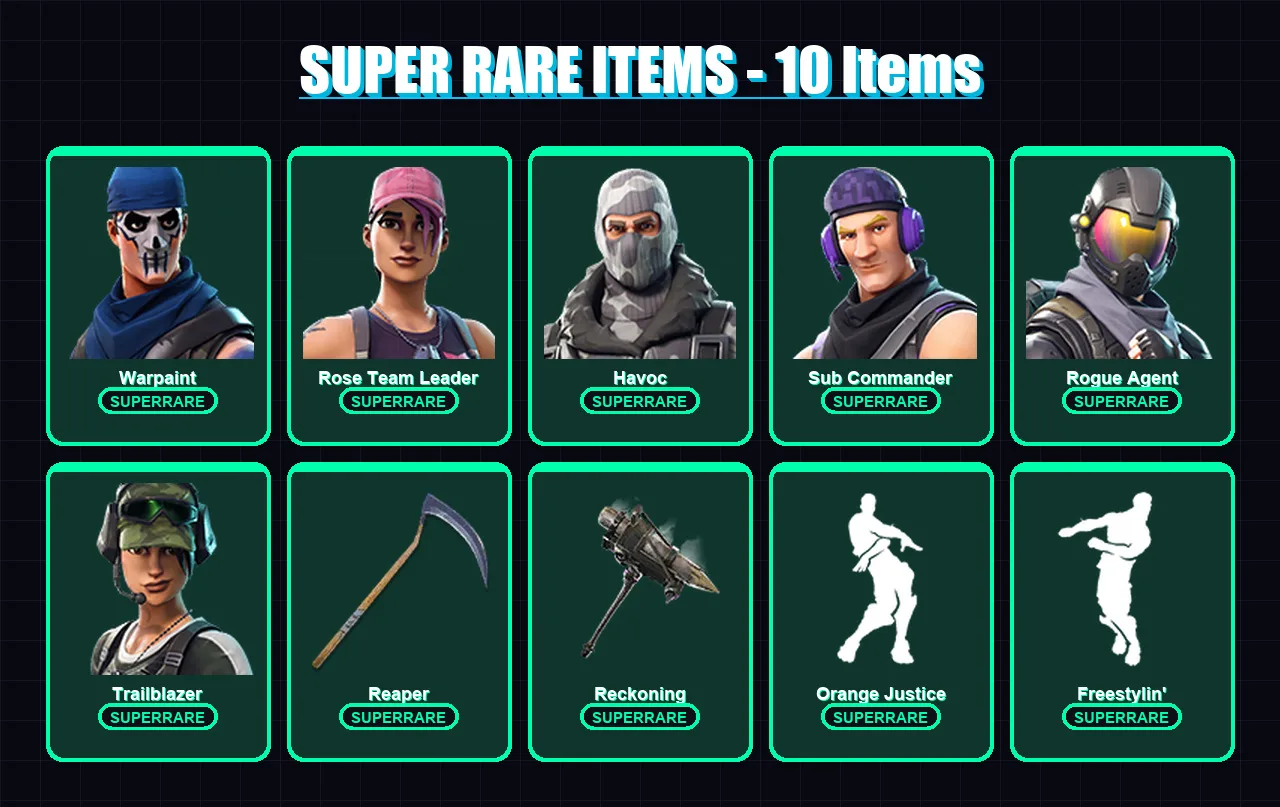 [PC/XBOX/PSN] | Warpaint | Rose Team Leader | Havoc | Sub Commander | Rogue Agent | 41 skin | 23 pickaxe | 27 emote | 29 glider | Lv162