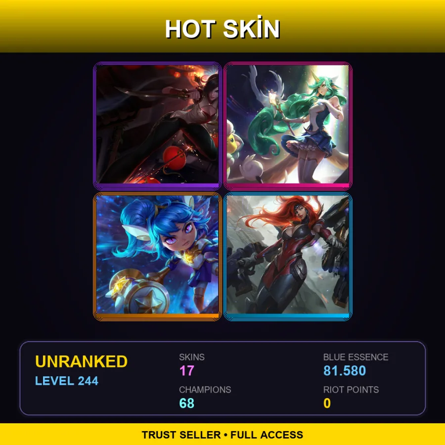 TR | Lv244 | Unranked | 17 Skin | 68 Champ