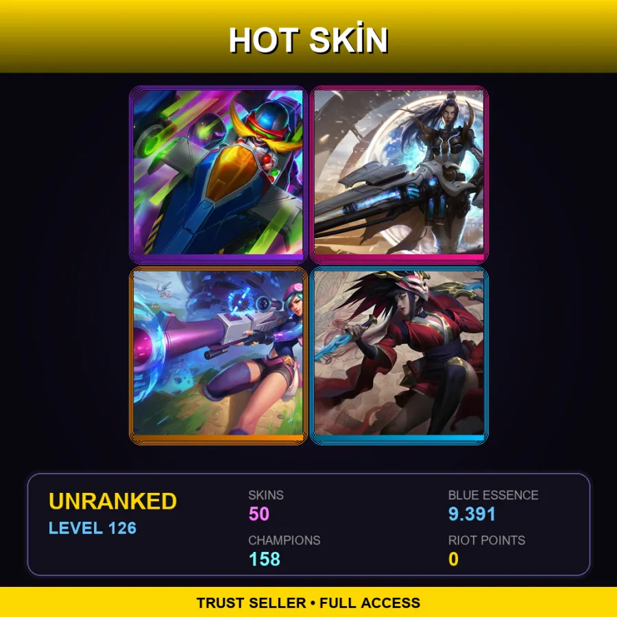 VN | Lv126 | Unranked | 50 Skin | 158 Champ