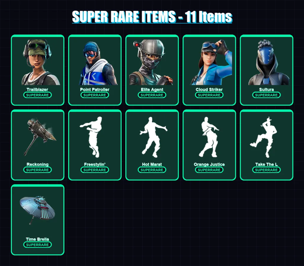 [PS4/PS5/XBOX/PC] | Trailblazer | Point Patroller | Elite Agent | Cloud Striker | Sultura | 55 skin | 63 pickaxe | 64 emote | 73 glider | Lv1352
