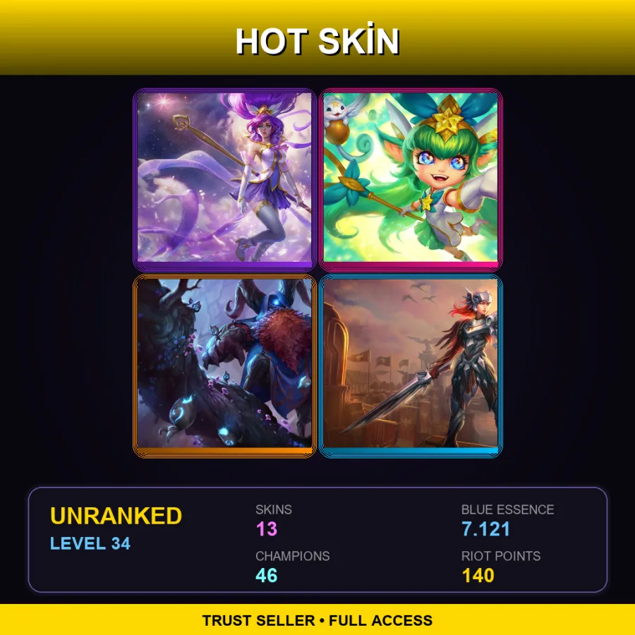 LAS | Lv34 | Unranked | 13 Skin | 46 Champ
