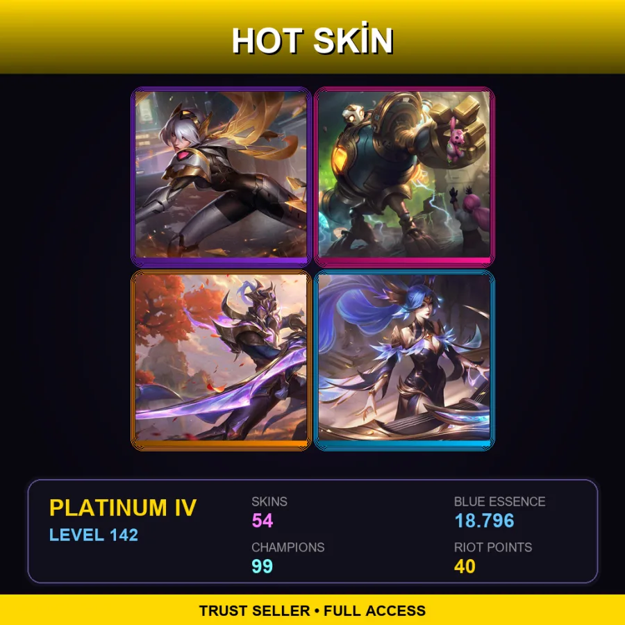 EUW | Lv142 | Platinum IV | 54 Skin | 99 Champ