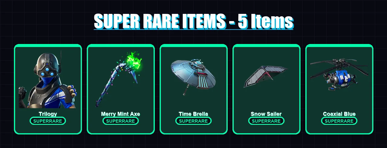 [PS4/PS5/XBOX/PC] | Trilogy | Supersonic | Snowmando | Polar Peely | Lt. Evergreen | 12 skin | 24 pickaxe | 24 emote | 19 glider | Lv562