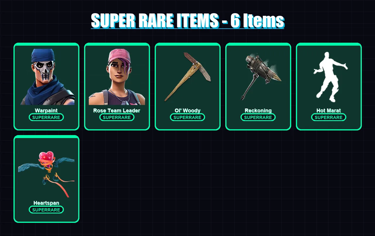 [PC/PSN] | Warpaint | Rose Team Leader | Blackheart | Ronin | Torin | 67 skin | 62 pickaxe | 64 emote | 62 glider | Lv577