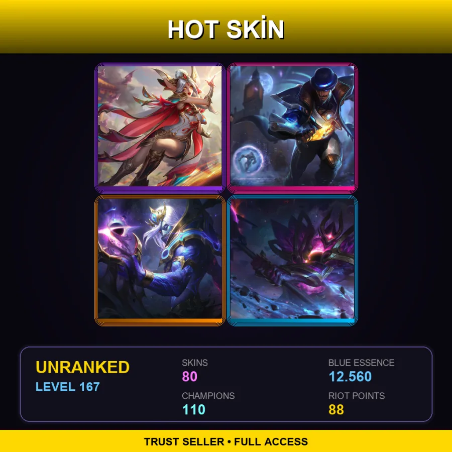 LAN | Lv167 | Unranked | 80 Skin | 110 Champ — Creator Viktor