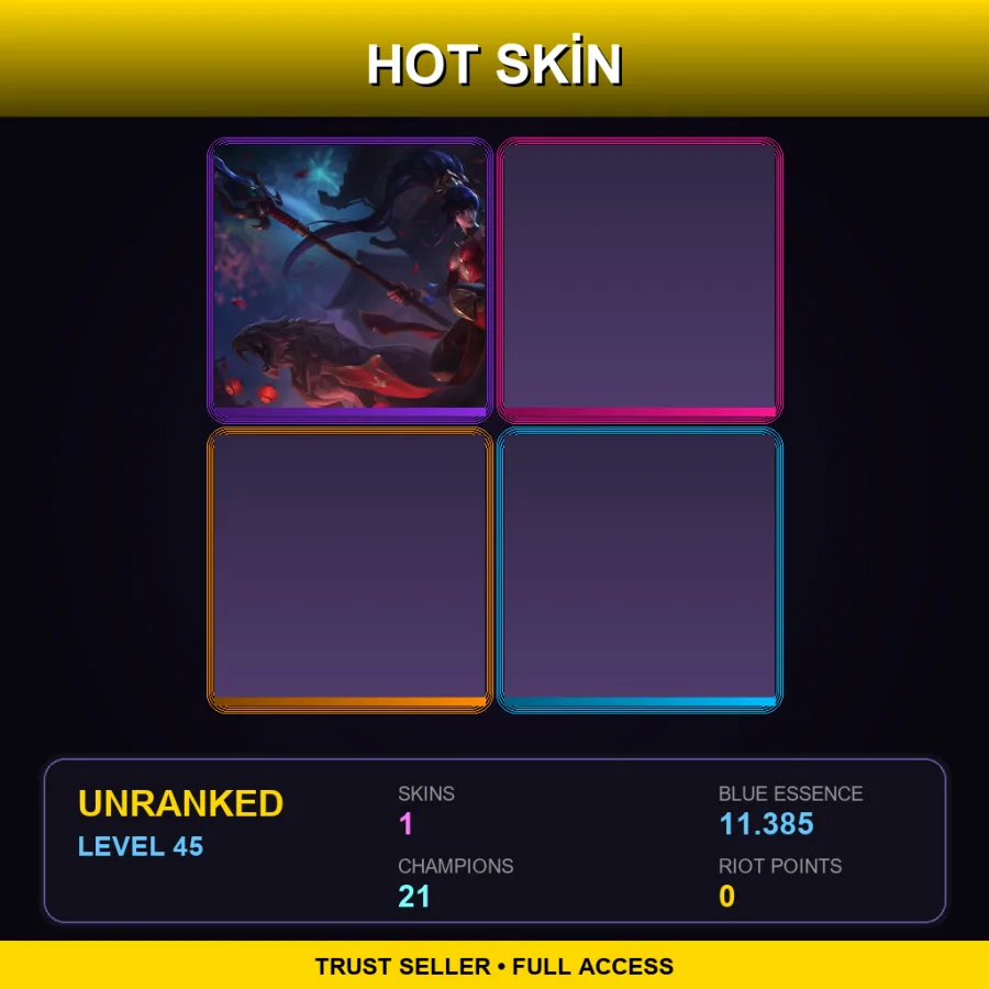 LAS | Lv45 | Unranked | 1 Skin | 21 Champ