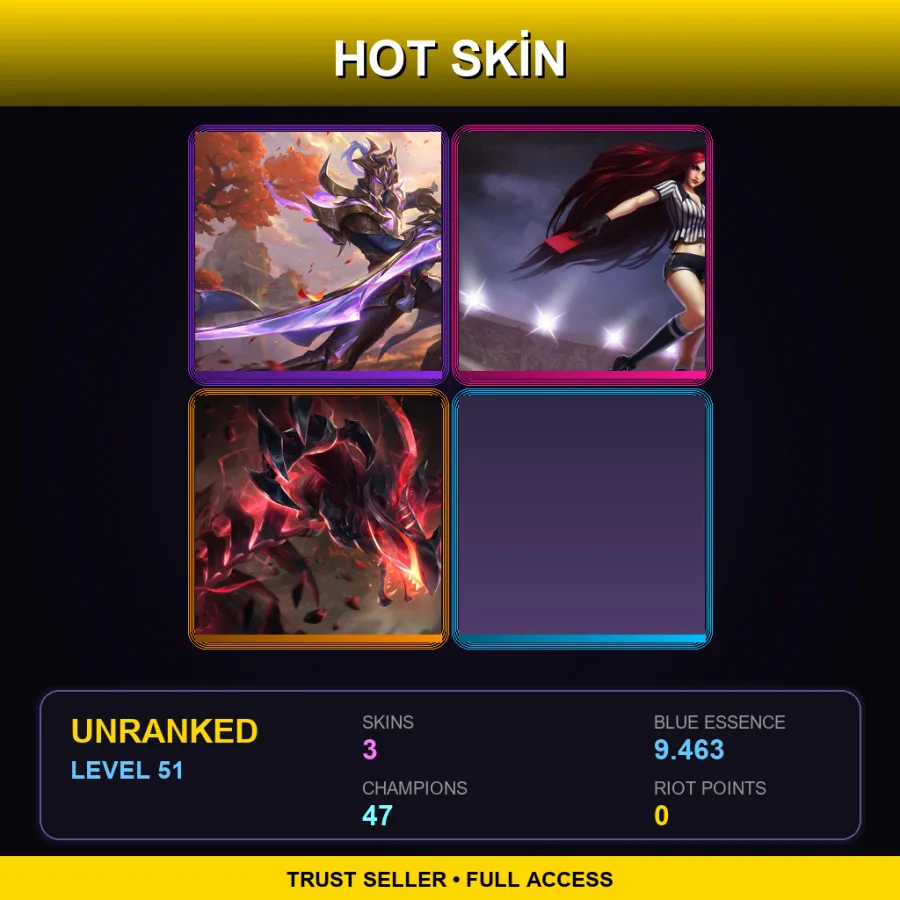 EUNE | Lv51 | Unranked | 3 Skin | 47 Champ