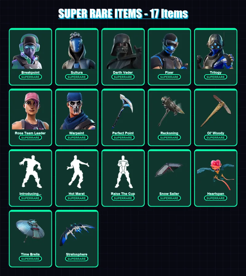 [PS4/PS5/PC] | Breakpoint | Sultura | Darth Vader | Fixer | Trilogy | 424 skin | 436 pickaxe | 464 emote | 281 glider | Lv3051