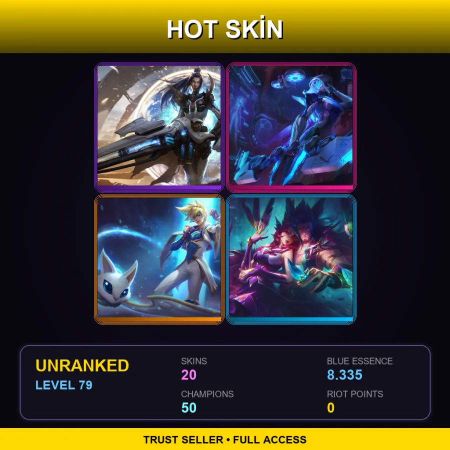 LAN | Lv79 | Unranked | 20 Skin | 50 Champ