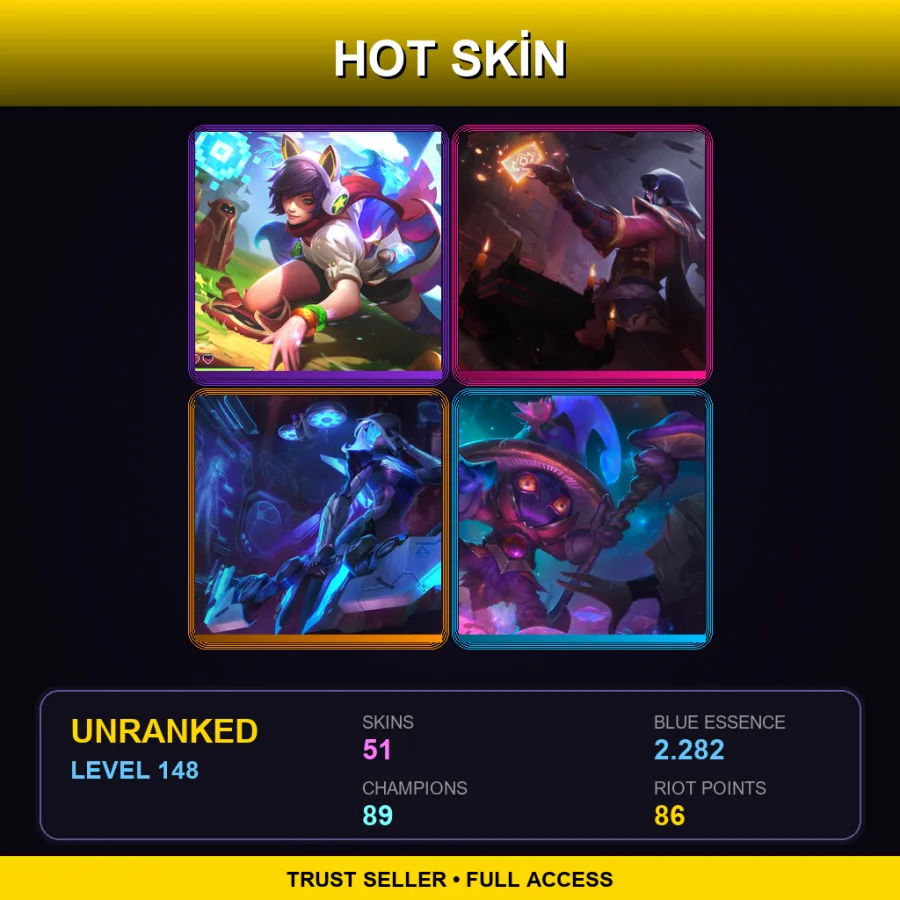 LAS | Lv148 | Unranked | 51 Skin | 89 Champ