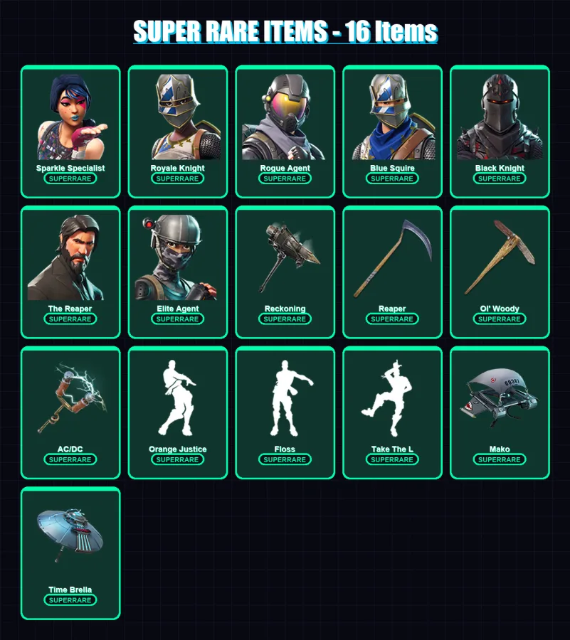 [PC/XBOX/PSN] | Sparkle Specialist | Royale Knight | Rogue Agent | 111 skin | Lv1970