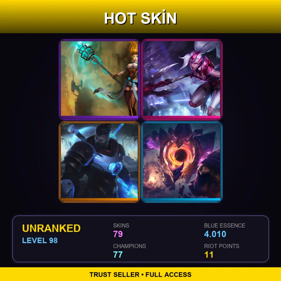 SG | Lv98 | Unranked | 79 Skin | 77 Champ