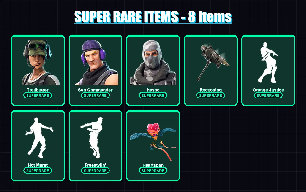 [PC/XBOX/PSN] | Trailblazer | Sub Commander | Havoc | The Prisoner | Dire | 30 skin | 48 pickaxe | 60 emote | 53 glider | Lv783