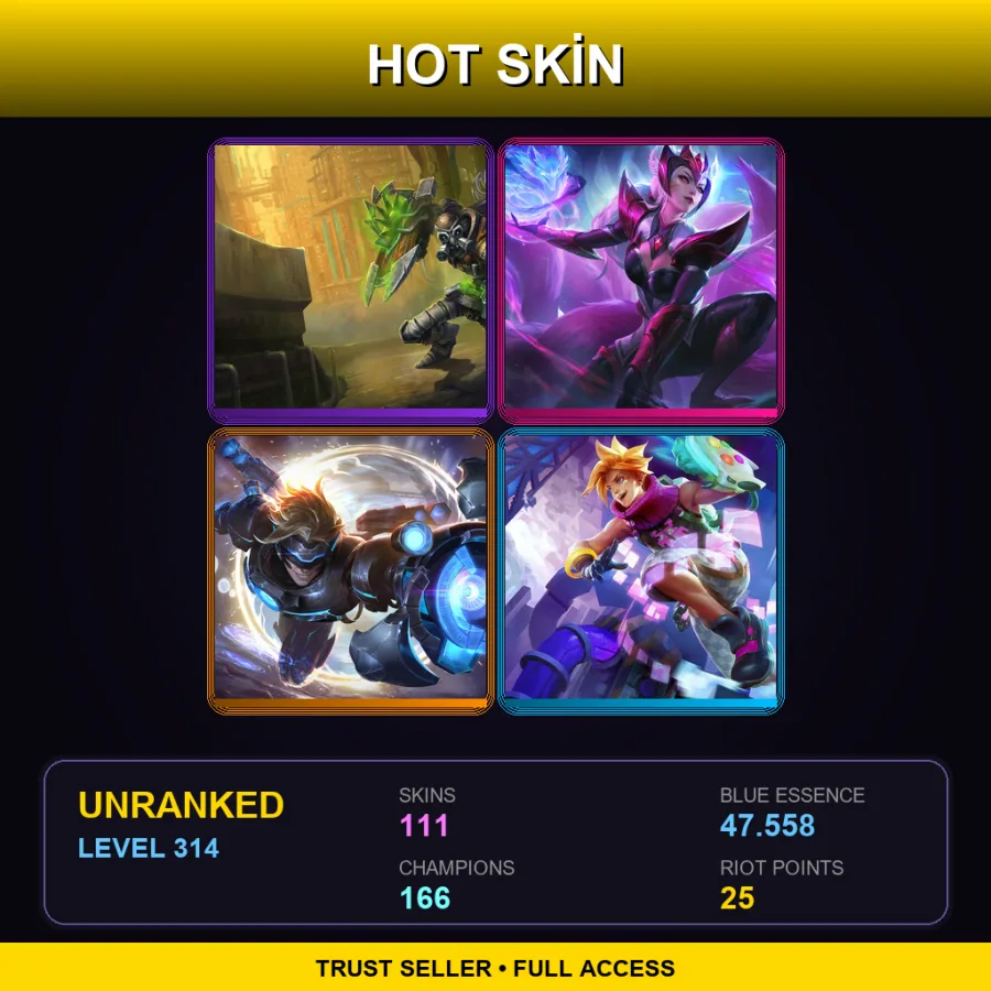 NA | Lv314 | Unranked | 111 Skin | 166 Champ — Dunkmaster Darius