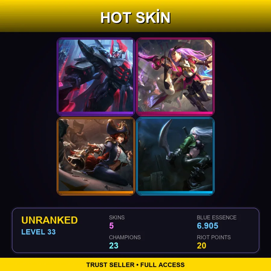 TR | Lv33 | Unranked | 5 Skin | 23 Champ