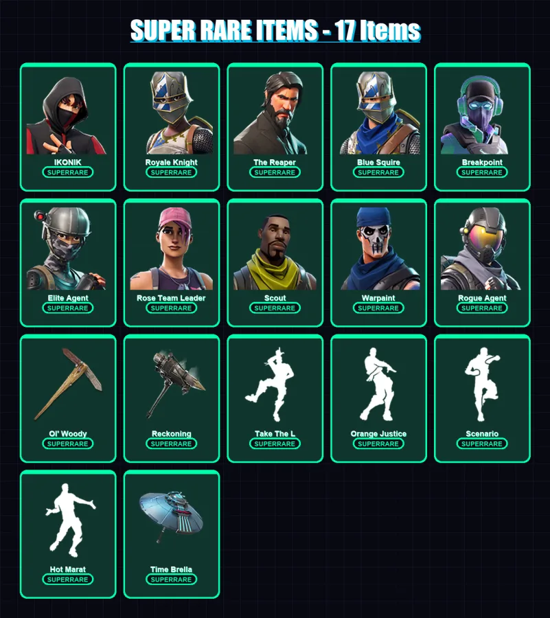 [PC/PSN] | IKONIK | Royale Knight | The Reaper | Blue Squire | Breakpoint | 167 skin | 150 pickaxe | 137 emote | 143 glider | Lv1684