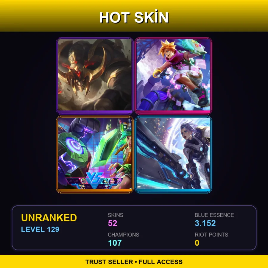 VN | Lv129 | Unranked | 52 Skin | 107 Champ