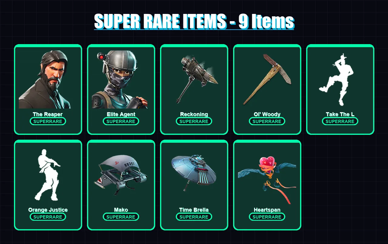 [PC/PSN] | The Reaper | Elite Agent | Ronin | Zenith | Valeria | 110 skin | 129 pickaxe | 98 emote | 126 glider | Lv1787