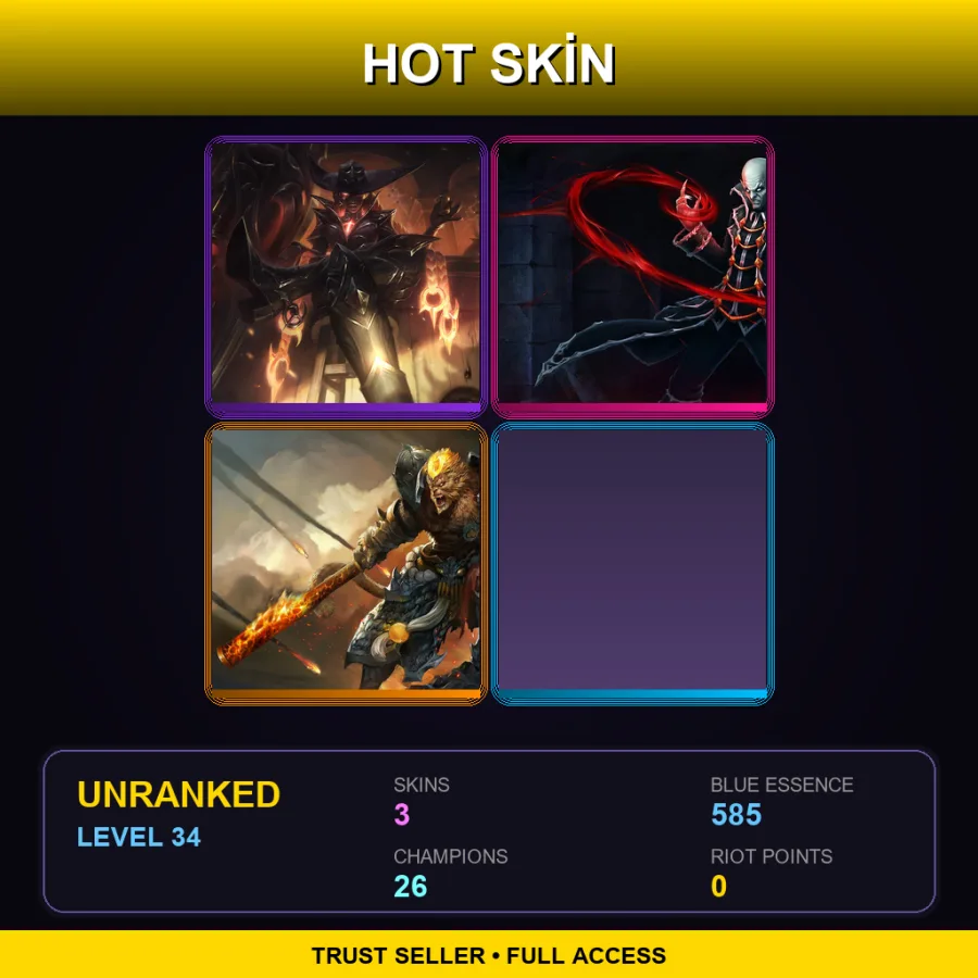EUNE | Lv34 | Unranked | 3 Skin | 26 Champ — General Wukong
