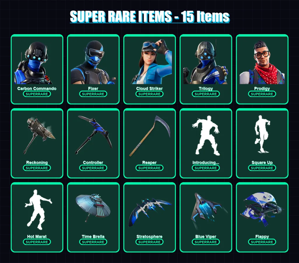 [PC/XBOX/PSN] | Carbon Commando | Fixer | Cloud Striker | Trilogy | Prodigy | 67 skin | 71 pickaxe | 81 emote | 67 glider | Lv902 — Fortnite account