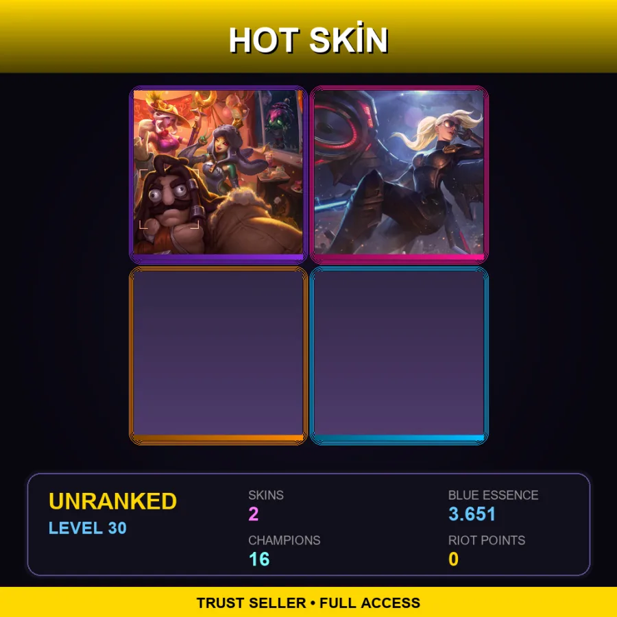 EUNE | Lv30 | Unranked | 2 Skin | 16 Champ