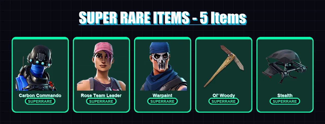 [PC/XBOX/PSN] | Carbon Commando | Rose Team Leader | Warpaint | Frostbite | Lara Croft | 18 skin | 27 pickaxe | 32 emote | 29 glider | Lv367