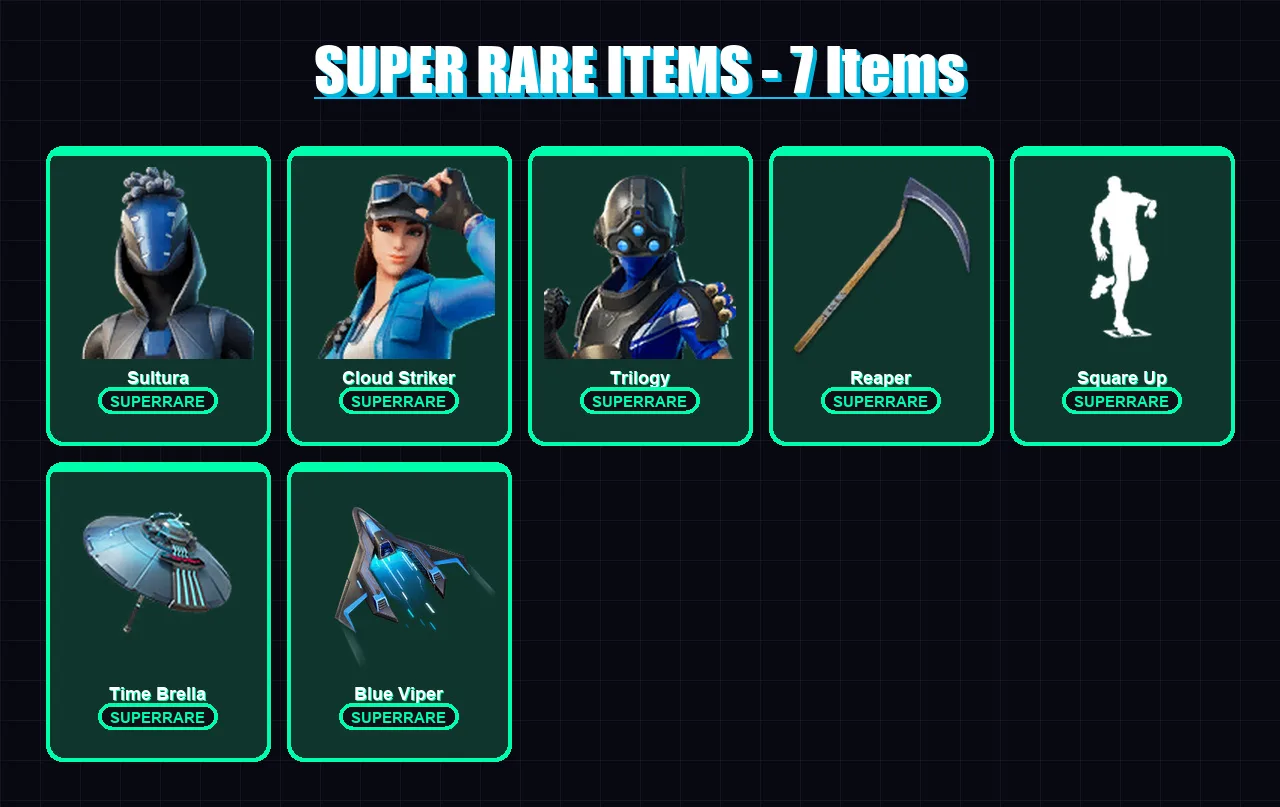 [PC/XBOX] | Sultura | Cloud Striker | Trilogy | Red Knight | The Ageless | 127 skin | 169 pickaxe | 148 emote | 146 glider | Lv2472