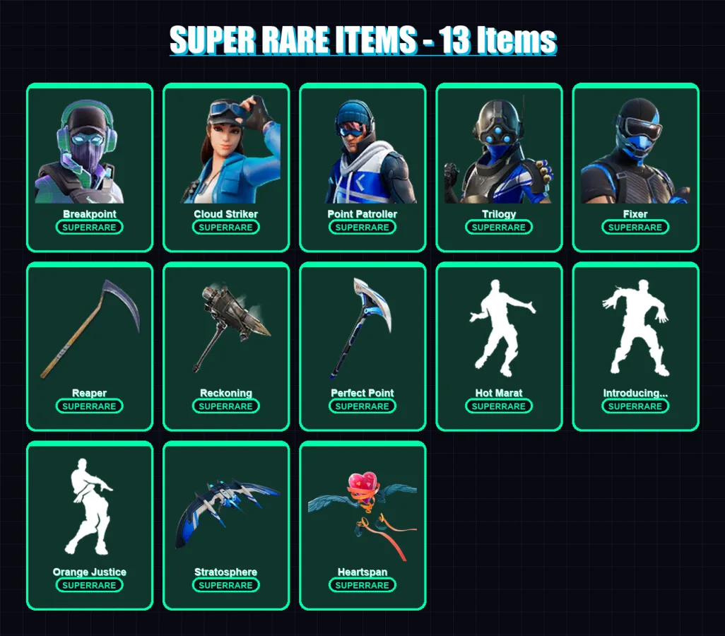 [PS4/PS5/XBOX/PC] | Breakpoint | Cloud Striker | Point Patroller | Trilogy | Fixer | 156 skin | 180 pickaxe | 156 emote | 163 glider | Lv3131 — Fortnite account