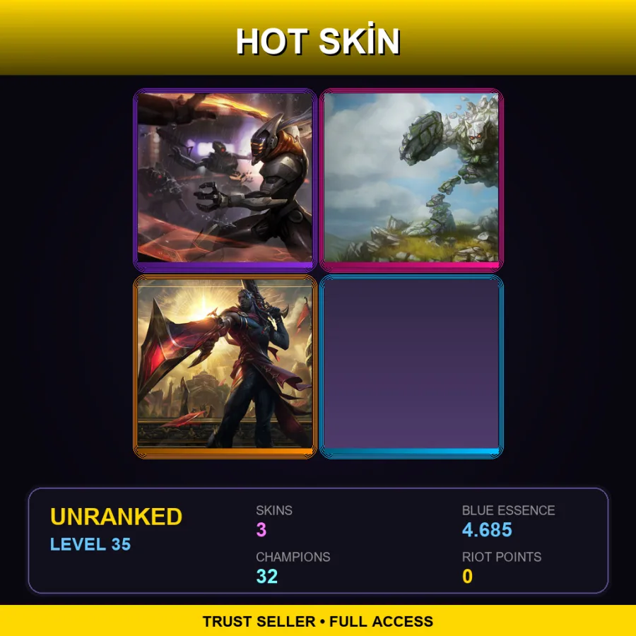 NA | Lv35 | Unranked | 3 Skin | 32 Champ