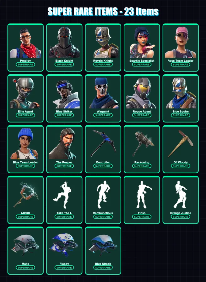[PC/XBOX/PSN] | Prodigy | Black Knight | Royale Knight | Sparkle Specialist | Rose Team Leader | 80 skin | 59 pickaxe | 88 emote | 64 glider | Lv799 — Fortnite account