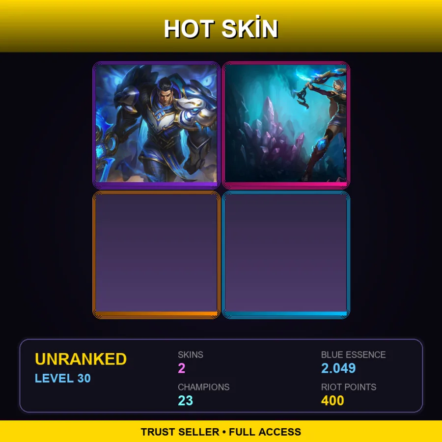 ME | Lv30 | Unranked | 2 Skin | 23 Champ