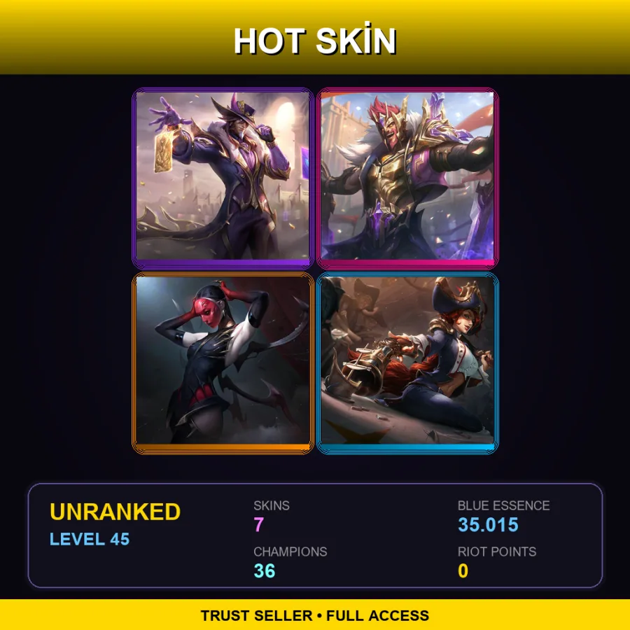 EUW | Lv45 | Unranked | 7 Skin | 36 Champ — Marauder Xin Zhao