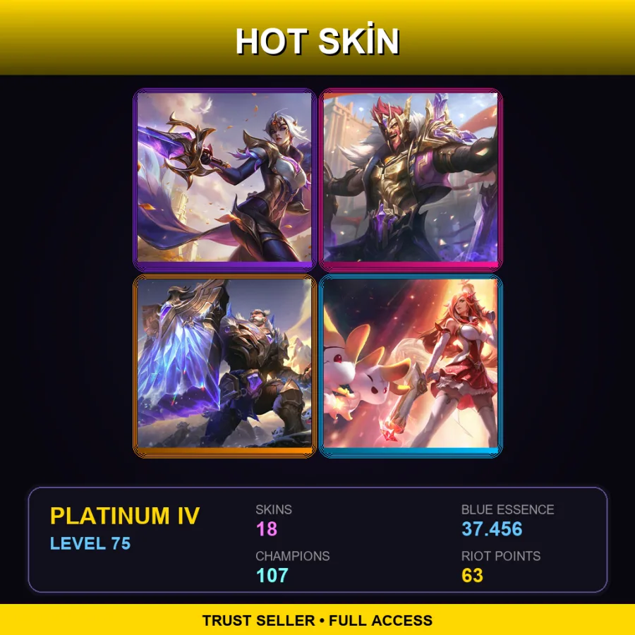 TR | Lv75 | Platinum IV | 18 Skin | 107 Champ
