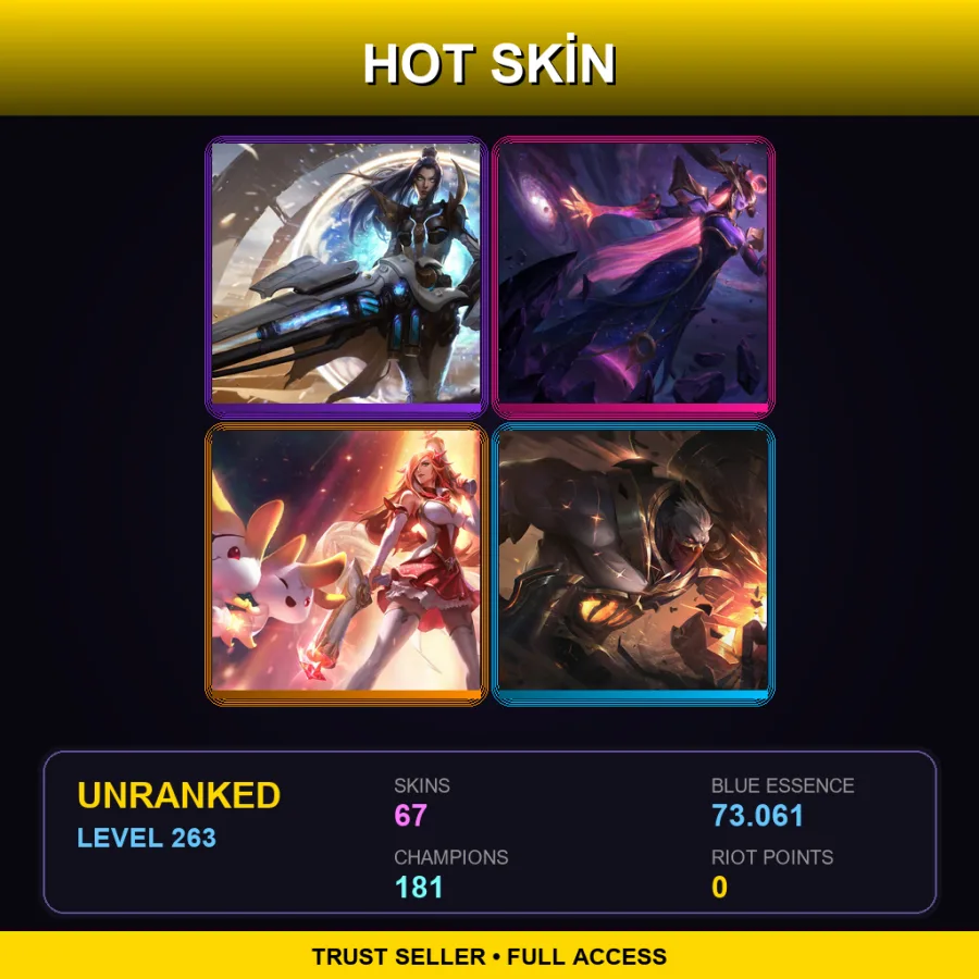 SG | Lv263 | Unranked | 67 Skin | 181 Champ