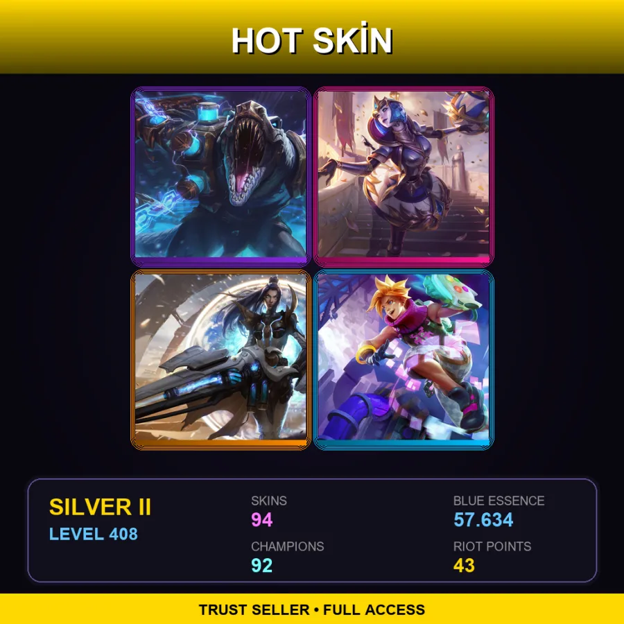 BR | Lv408 | Silver II | 94 Skin | 92 Champ