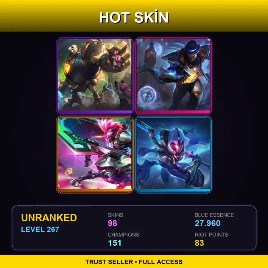TR | Lv267 | Unranked | 98 Skin | 151 Champ — High Noon Senna