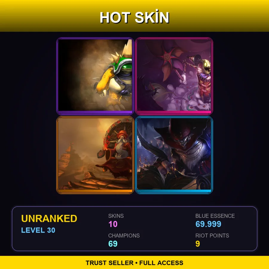VN | Lv30 | Unranked | 10 Skin | 69 Champ