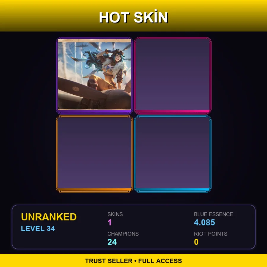 NA | Aviator Irelia | 1 Skin | 24 Champ | Lv34