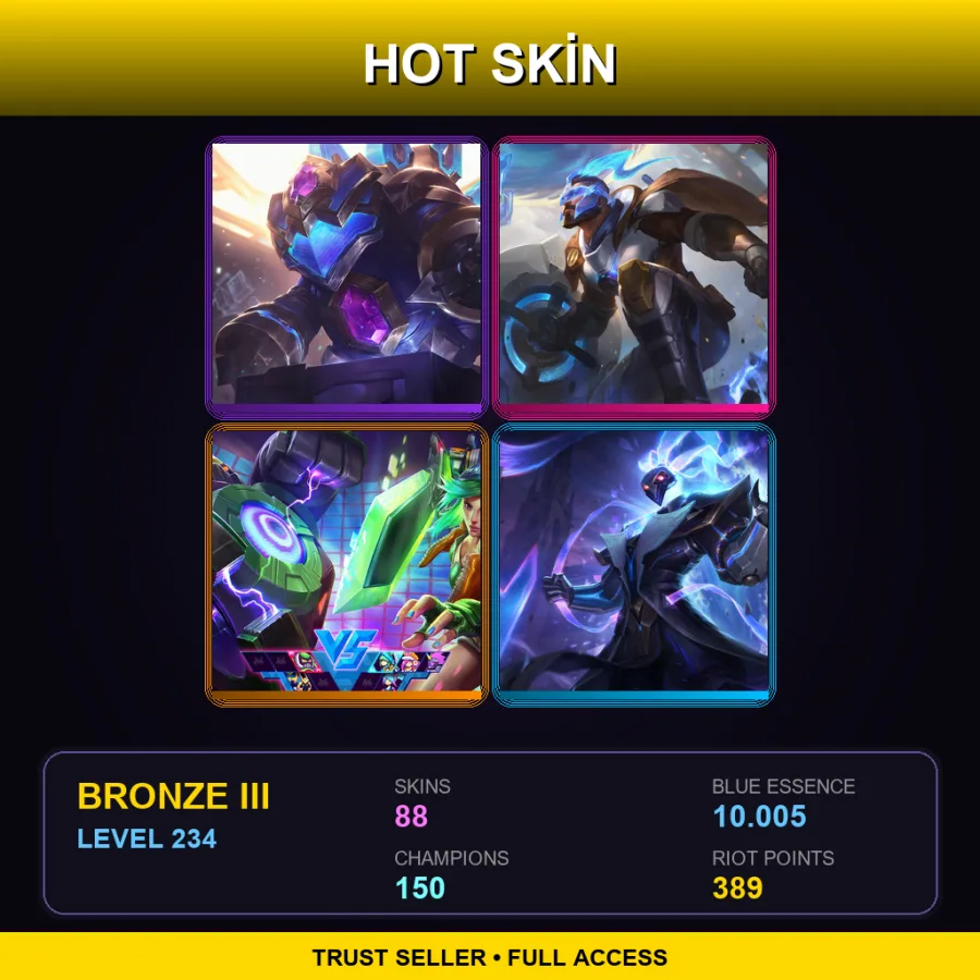 BR | Lv234 | Bronze III | 88 Skin | 150 Champ