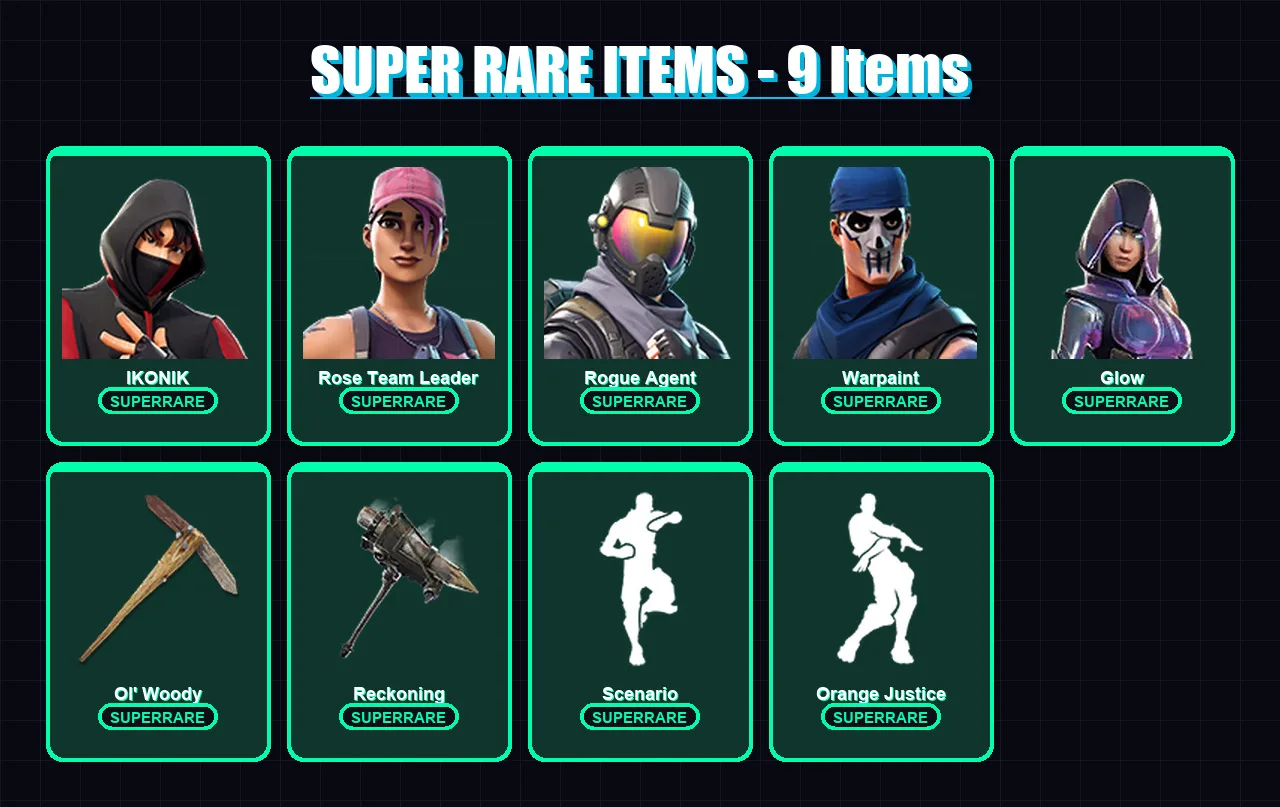 [PC/XBOX/PSN] | IKONIK | Rose Team Leader | Rogue Agent | Warpaint | Glow | 36 skin | 24 pickaxe | 46 emote | 29 glider | Lv325 — Fortnite account