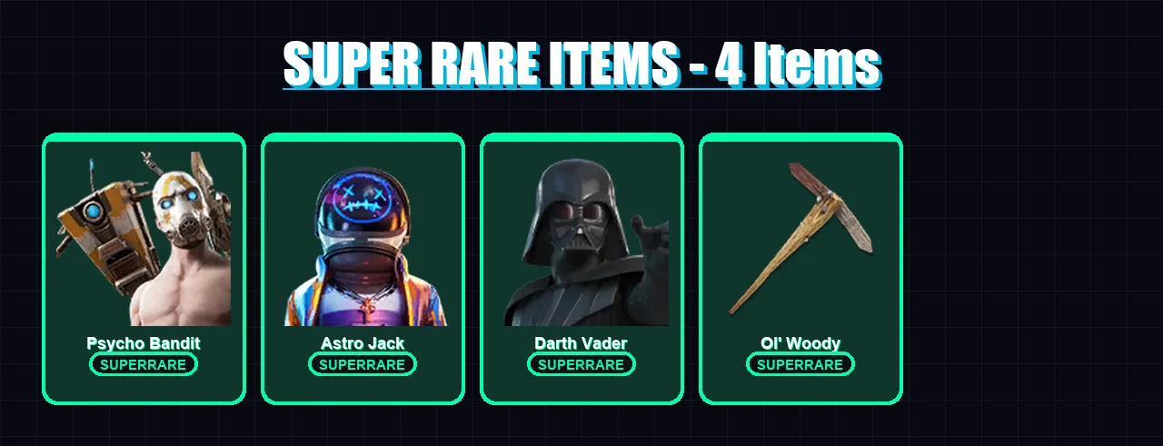 [PC/XBOX/PSN] | Psycho Bandit | Astro Jack | Darth Vader | Molten Valkyrie | Vendetta | 89 skin | 105 pickaxe | 80 emote | 92 glider | Lv1185