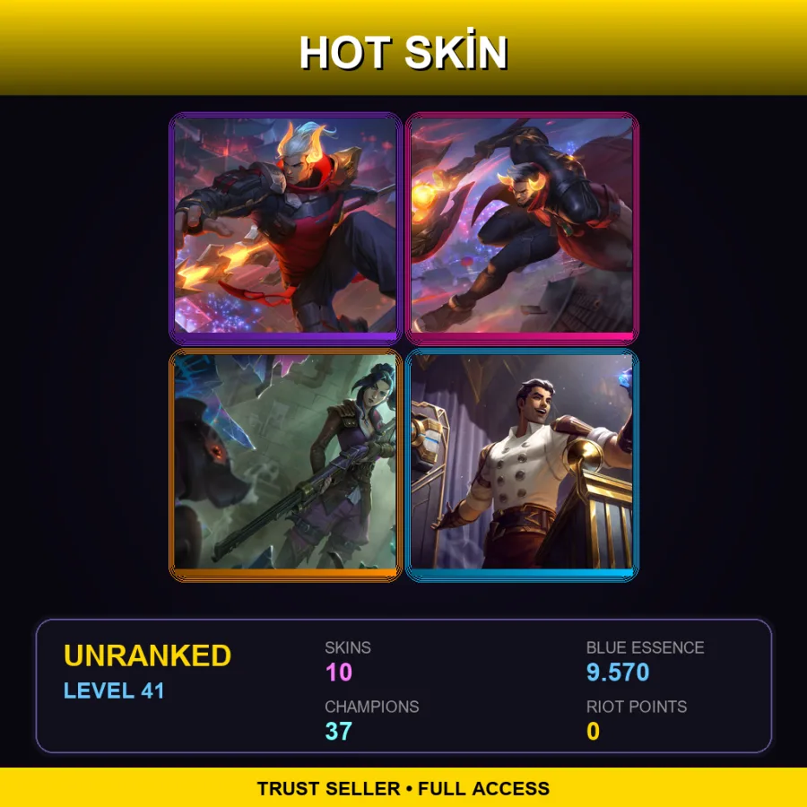 EUW | Lv41 | Unranked | 10 Skin | 37 Champ — Unranked / Smurf League of Legends