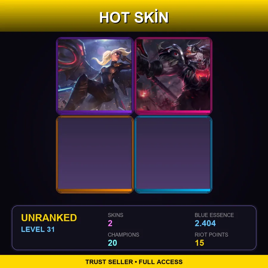 EUW | Lv31 | Unranked | 2 Skin | 20 Champ