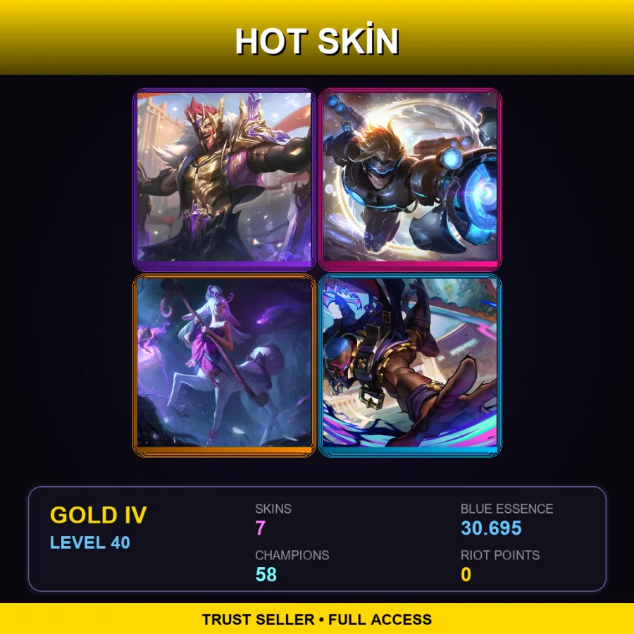EUNE | Lv40 | Gold IV | 7 Skin | 58 Champ