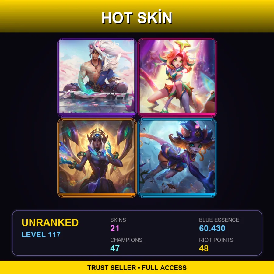 OCE | Lv117 | Unranked | 21 Skin | 47 Champ